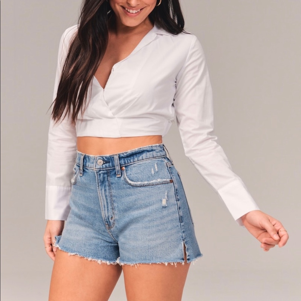 Abercrombie and Fitch Curve Love High Rise Mom Shorts
